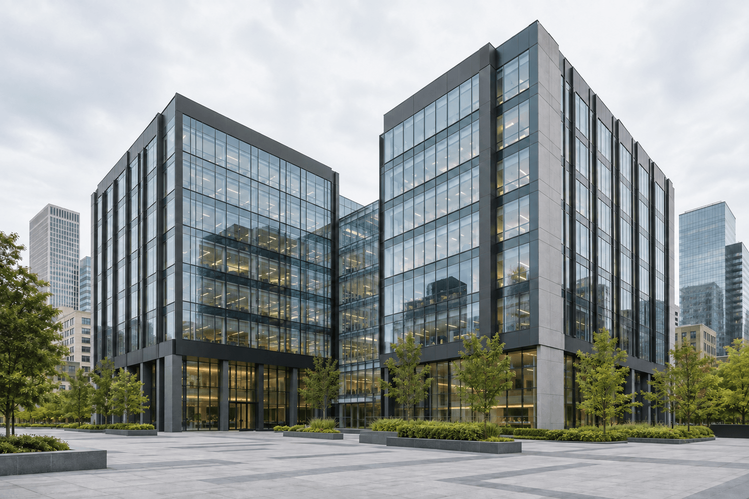 Complexe de bureaux commerciaux moderne